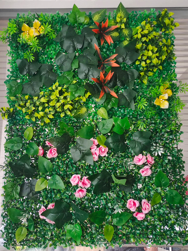 Indoor Decorative Artificial Grass Wall Green Leaf Panel