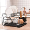 Stainless Steel Countertop Dish Drying Rack demonstrating efficient plate organization and space-saving design.