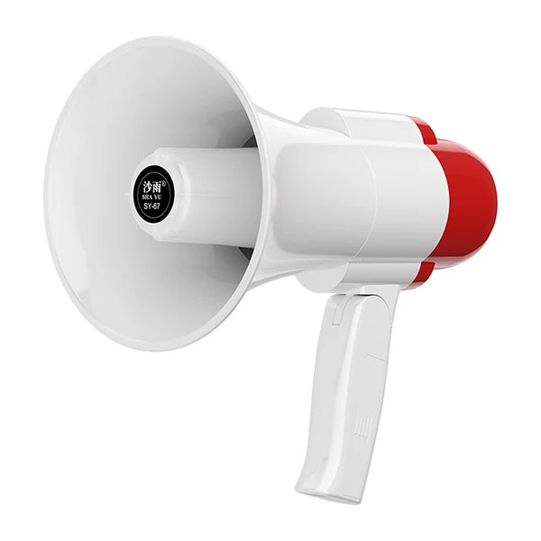 Rechargeable Small Outdoor Cheering Megaphone in white and red color for clear sound amplification