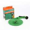 75ft Lightweight Flexible Expandable Car Wash Water Hose with green design and nozzle, ideal for outdoor use.