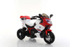 Kids Electric Motorcycle Ride on Car featuring a sturdy three-wheel design in red and white colors.