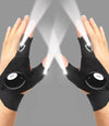 LED Summer Half-Finger Work & Outdoor Gloves with built-in lights for work and outdoor activities.