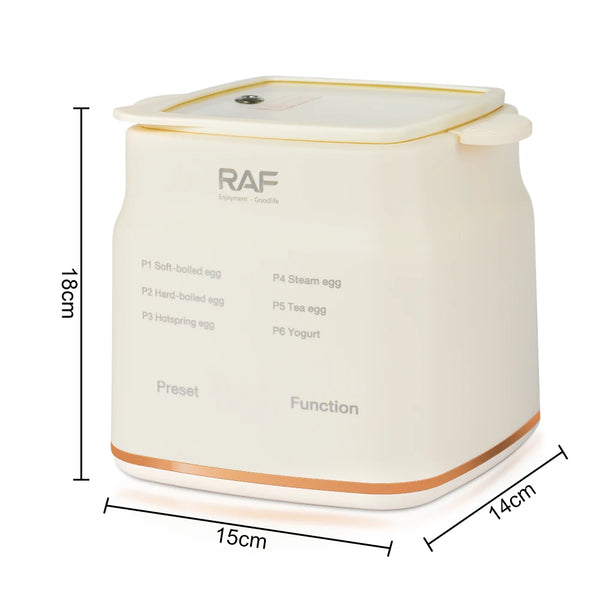 Digital Electric Egg Boiler with 6 Preset Cooking Modes showing different cooking functions and compact design.