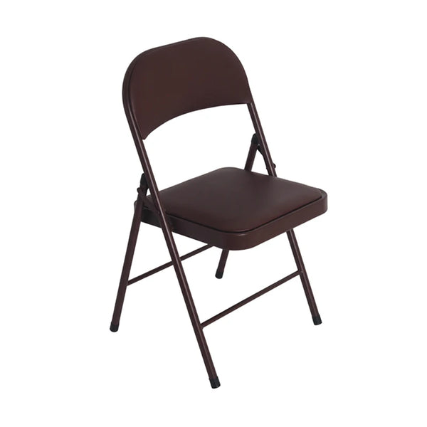 Black Padded Folding Chair with Steel Frame showcasing a comfortable sponge-filled seat and backrest.