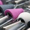 10Pcs Ceramic Abrasive Stone Mounted Grinding Set featuring various grinding tips in vibrant colors.