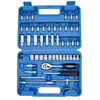 53 Pieces Socket Wrench Set in a blue case showcasing various socket and wrench tools for automotive and household repairs.