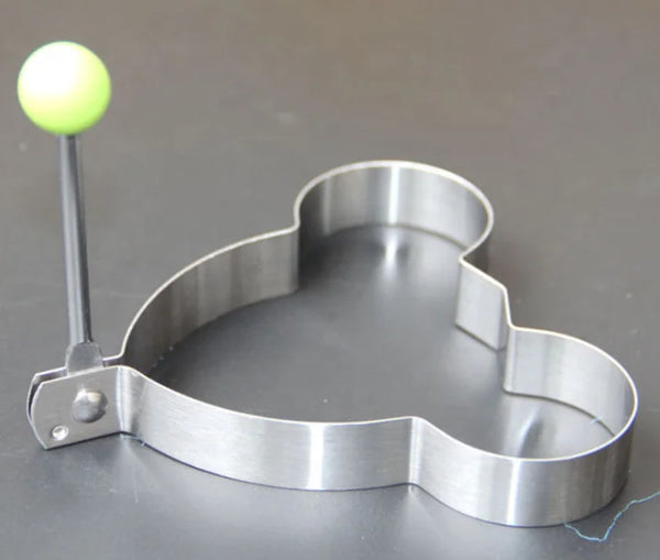 Egg Mold Pan Ring — stainless steel bear-shaped mold for perfectly shaped eggs and pancakes.