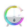 G-Shape 5W Bluetooth Speaker with Humidifier & RGB Lighting showcasing colorful lighting and water mist features.