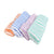Set of 2 Microfiber Striped Kitchen Tea Towels in orange, blue, purple, and green stripes.