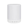 Smart Portable Plastic LP-25125 Wireless Speaker Lamp in sleek white design with control buttons on the base.