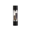 2-in-1 Stainless Steel and Bamboo Manual Grinder with dual chambers for salt and pepper.