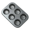 Non-Stick Carbon Steel Bakeware Set with six cavities for baking delightful mini bundt cakes.