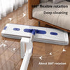 Hand Free Microfiber Mop with Foldable Bucket showing 360° flexible rotation for deep cleaning on hardwood floors.