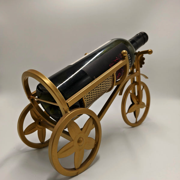 Gold Bicycle Wine Bottle Holder and Display Stand