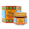 Red Tiger Medicated Cooling Relief Balm packaging and jar, effective for sore muscles and joint stiffness.