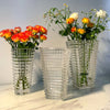 Textured Glass Vase with Beaded Geometric Pattern