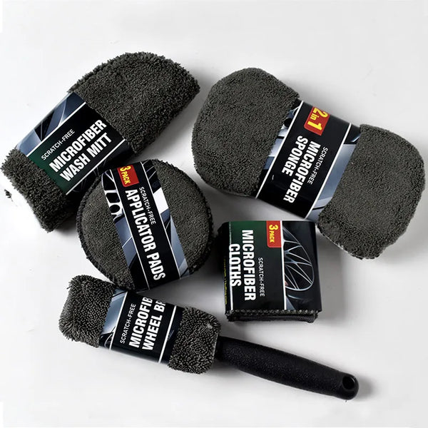 9-Piece Microfiber Car Wash Cleaning Kit