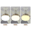 E27 Screw-In LED Ceiling Fan Light options showing 6500k, 4000k, and 3000k color temperatures.