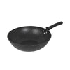 32cm Non-Stick Carbon Steel Iron Wok with a smooth, black surface and ergonomic handle for easy stir-frying.
