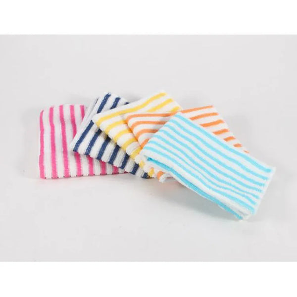 Set of 2 Microfiber Striped Kitchen Tea Towels in various colors for effective kitchen cleaning.