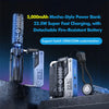 Rechargeable LED Emergency Light with Removable Battery: 5,000mAh Mecha-Style Power Bank 22.5W Super Fast Charging, with Detachable Fire-Resistant Battery