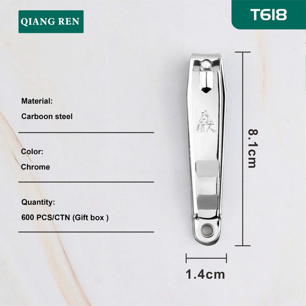 Large Chrome Nail Clipper - Precision Nail Care Tool in chrome finish with dimensions shown.