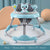 Classical Musical 3 in 1 Baby Walker in blue with music plate and silent PU wheels