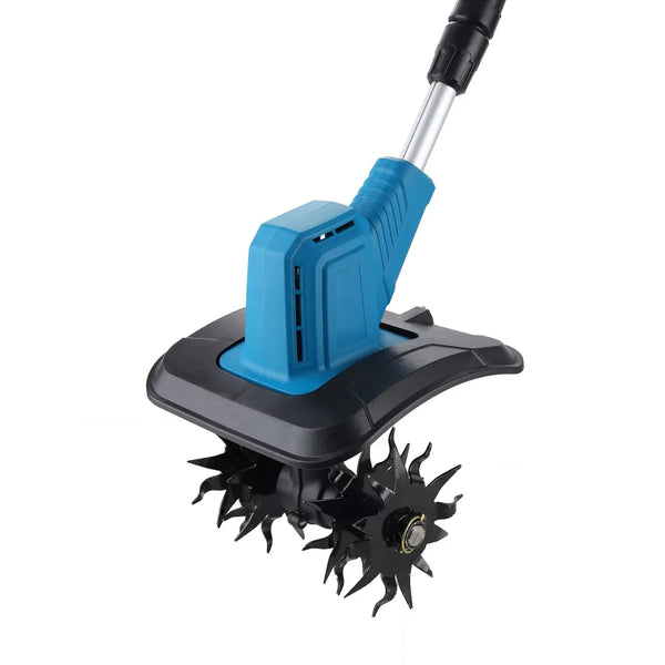 Cordless Lithium-Ion Rotating Tiller Grass Cutter with sharp rotating blades for efficient garden maintenance.