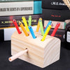Magnetic Wooden Catching Insects Fishing Toy with colorful worms in a wooden base for fun learning.