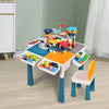 Kids Multi-Function Learning & Activity Table with colorful blocks and building accessories for creative play.