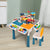 Kids Multi-Function Learning & Activity Table with colorful blocks and building accessories for creative play.