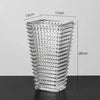 Textured Glass Vase with Beaded Geometric Pattern