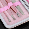 Close-up of tools from the 7 Piece Luxury Classic Nail Trimmer Kit in a compact case.