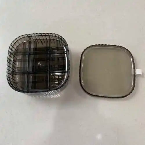 3-Layer Jewelry Storage Box with transparent compartments for organized jewelry storage.