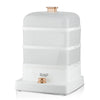 12L 3-Layer Electric Food Steamer with three transparent layers and gold accents for healthy cooking.