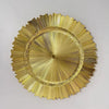 13-Inch Irregular Gold Rim Dinner Plate featuring an intricate textured design, perfect for elegant dining.