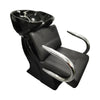 Reclining Salon Shampoo Chair with Ceramic Basin showcasing sleek design and comfortable seating for hair treatments.