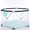Hexagon Shape Infant Portable Playpen in light blue color, providing a safe space for infants to play.