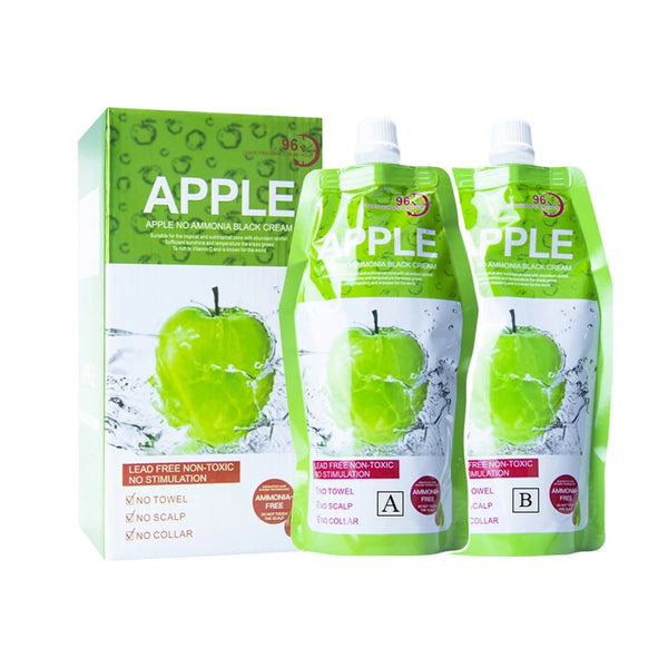Ammonia Free Black Hair Dye Cream with Apple Scent
