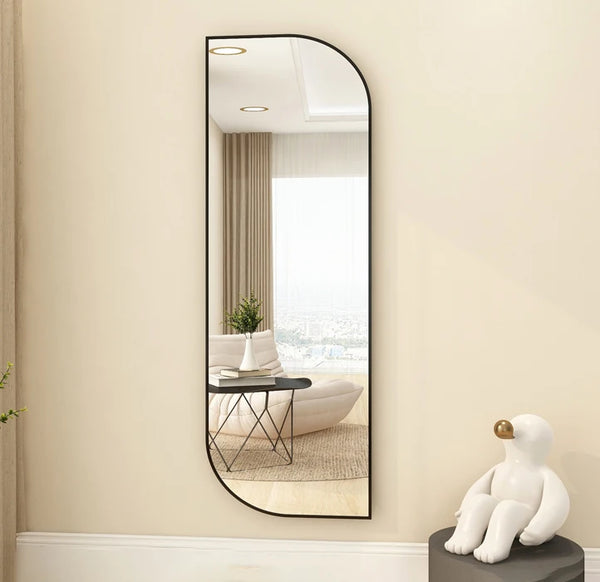 Stainless Steel Frame Willow Leaf Wall Mirror
