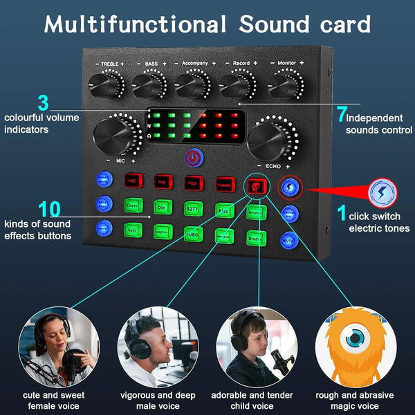 Portable Professional Audio Mixer and Microphone Set