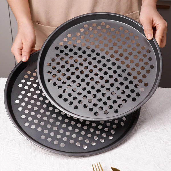 Non-Stick Carbon Steel Baking Cake Mold - Durable baking pans with perforated design for even heat distribution.