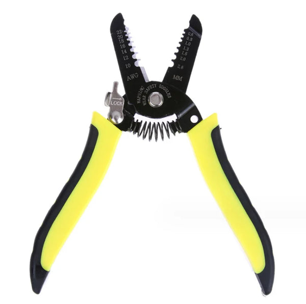 10-22 AWG Professional Wire Stripper Cutter featuring ergonomic grips and precision wire cutting ability.