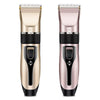 Professional Rechargeable Electric Hair Trimmer in gold and pink colors, designed for precise grooming.