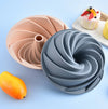 Silicone Spiral Chiffon Cake Mold in two colors, perfect for creating elegant desserts without sticking.