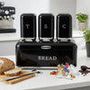 4-Piece Retro Metal Bread Box and Canister Set