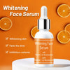 Niacinamide and Vitamin C Dark Spot Serum in a glass dropper bottle with an orange background and citrus slices.
