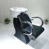 Reclining Salon Shampoo Chair with Ceramic Basin for professional hair treatments and ultimate client comfort.