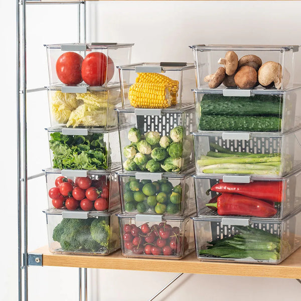 Two-Compartment Fruit & Vegetable Storage Box
