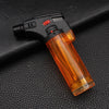 FD999 Modern Transparent Body Plastic Welding Gun on a black surface, showing its bright orange fuel reservoir.